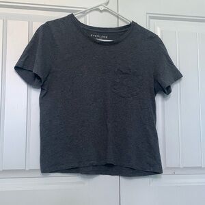 Everlane Cotton Box Cut Front Pocket Tee S small gray heather